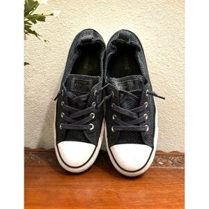 *RARE* CONVERSE CTAS BLACK GRAY CHECKERED SHORELINE SLIP ON SNEAKERS WOMEN 10